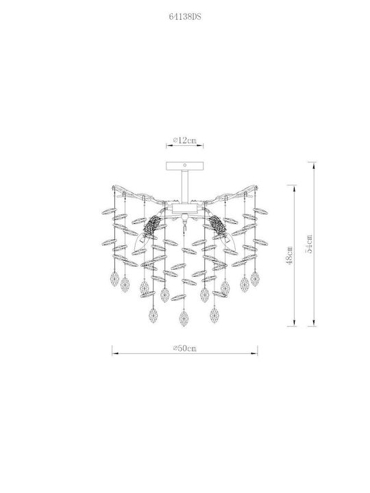 Globo Lighting Luminiță De Tavan Montată Argintie Cu Bază De Bec E14