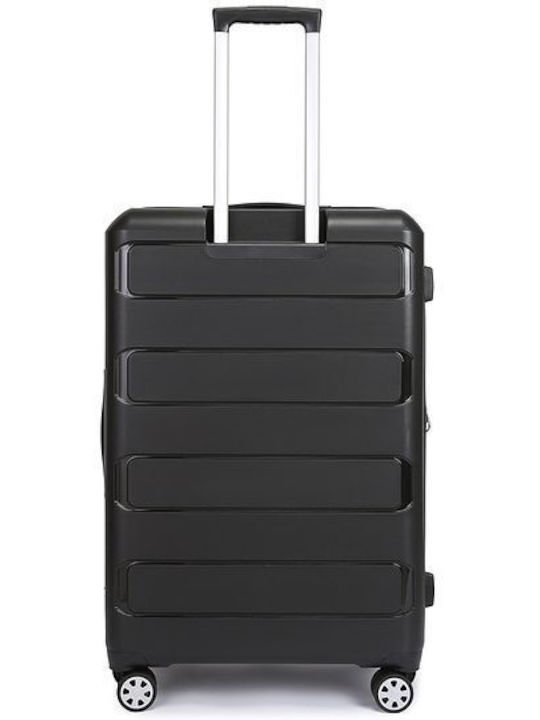 Newcom Suitcases Hard Black Maximum Height 71cm Set of 3pcs