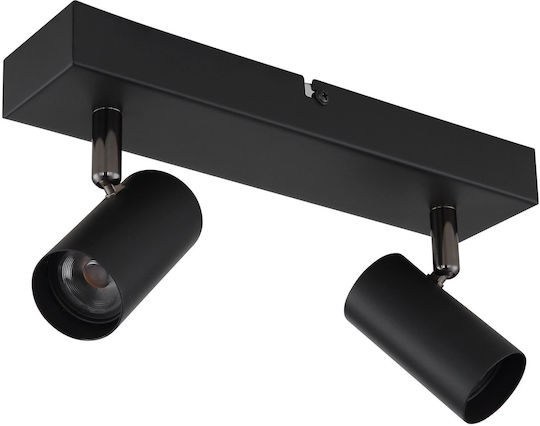 Globo Lighting Διπλό LED Θερμό Λευκό Σποτ σε Μαύρο Χρώμα Globo Lighting Διπλό LED Θερμό Λευκό Σποτ σε Μαύρο Χρώμα