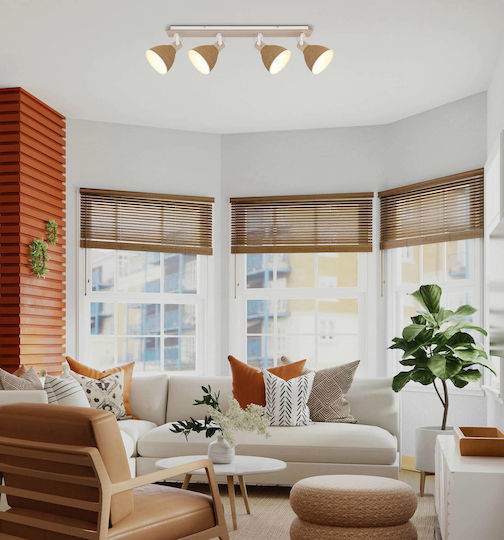 Globo Lighting Spot With 4 Lights In White Colour