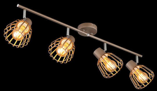 Globo Lighting Spot With 4 Lights In Brown Colour