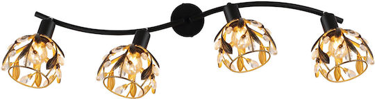 Globo Lighting Spot Cu 4 Lumini În Culoare Neagră