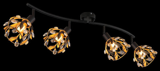 Globo Lighting Spot Cu 4 Lumini În Culoare Neagră