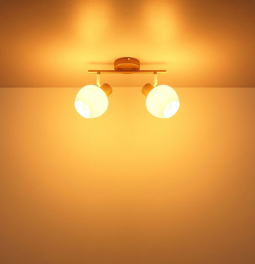 Globo Lighting Διπλό Σποτ σε Καφέ Χρώμα