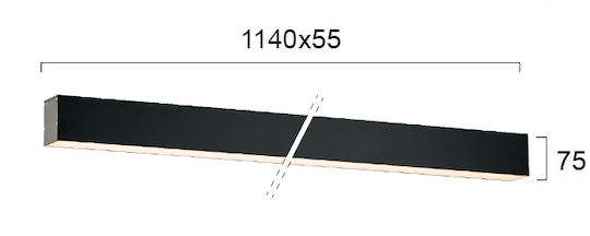 Viokef Commercial Linear LED Wall Light 30W Warm White 114cm