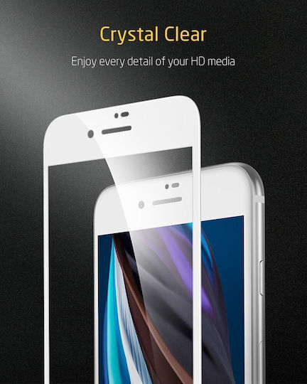 ESR Premium Quality Full Face Tempered Glass White (iPhone SE 2020 / 8 / 7)