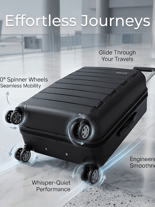 Newcom Suitcases Hard Black Maximum Height 71cm