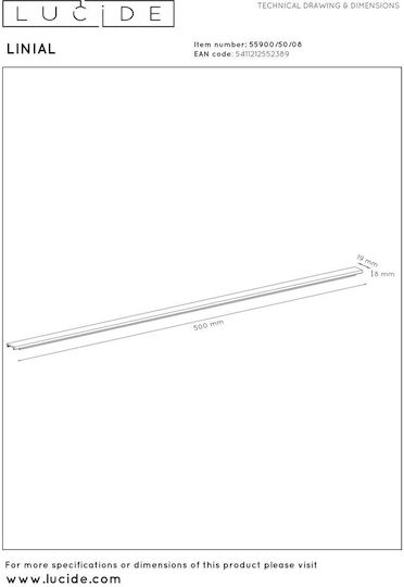 Kaleema Ragas 50cm Lucide 55900-50-08 Linial Grau