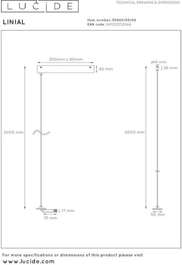 Lucide 55900-05-08 Linial Grau Beleuchtungszubehör