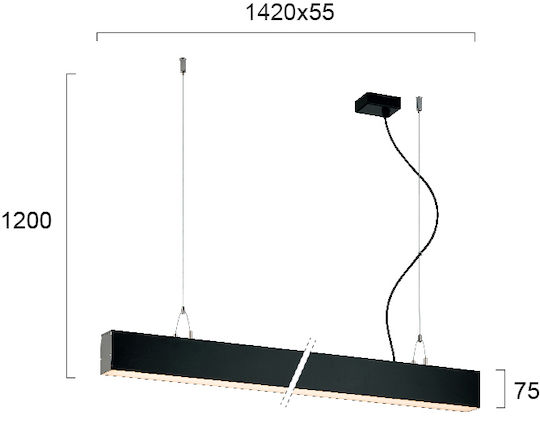 Viokef Commercial Linear LED Ceiling Light 37W Natural White 142cm