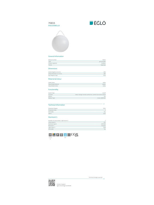 Eglo Außenstehlampe 25cm