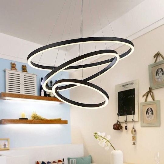 Lightplanet Lustră Negru LED cu Alb Natural Lumină