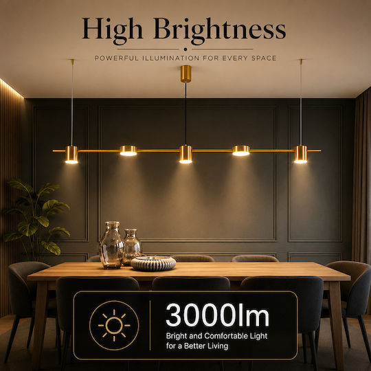 Lightplanet Pendant Light Gold LED with Natural White Light