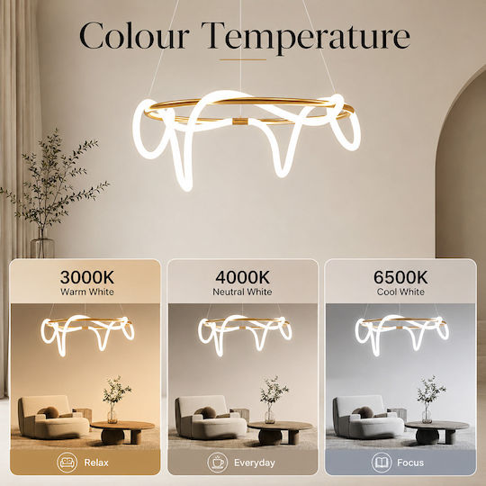 Lightplanet Lustră LED cu Alb Natural Lumină 60x60cm.