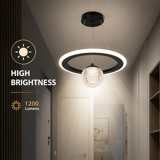 Jiju Lumini Suspendate Negru LED Cu Lumină Alb Natural