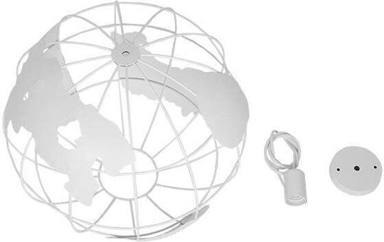 GloboStar Earth Lumini Suspendate Alb Cu Rețea Și Bază De Bec E27 40x40x40cm