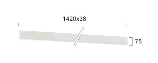 Viokef LED Γραμμικό Φωτιστικό Τοίχου 37W Φυσικό Λευκό 142εκ.