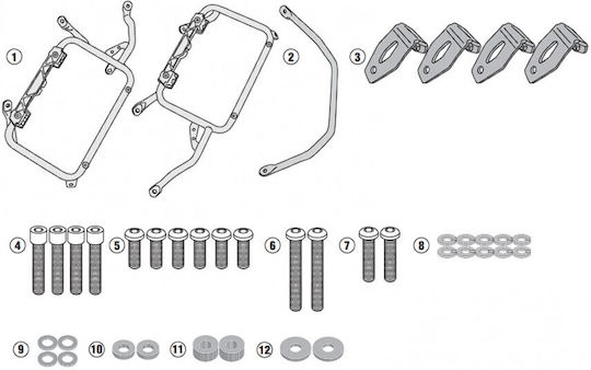 Side Case Racks Klr5127 BMW F750 GS 850 GS '18-'23 850GS Adv '19-'23 F 800 GS '24 F 900 GS Adv '24 Kappa