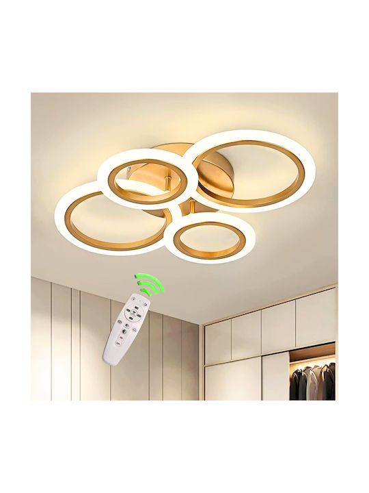 Lightplanet Plafonieră de Tavan Aurie cu LED Integrat și Telecomandă