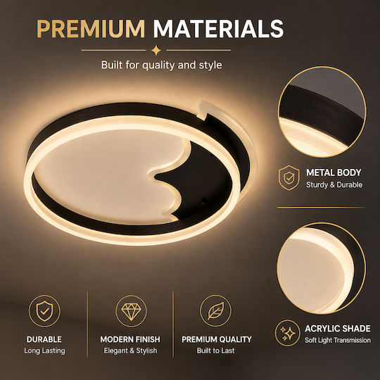 Lightplanet Deckenleuchte Gold mit Integrierter LED und Fernbedienung