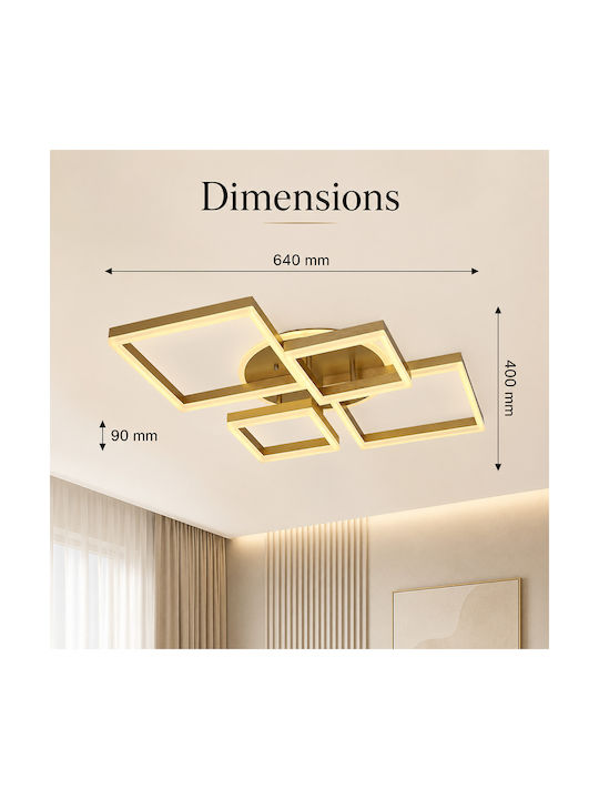 Lightplanet Plafonieră de Tavan Aurie cu LED Integrat