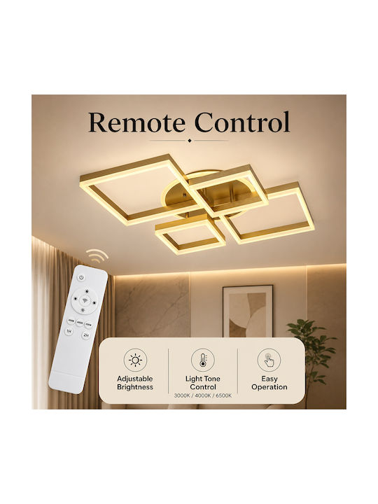 Lightplanet Plafonieră de Tavan Aurie cu LED Integrat