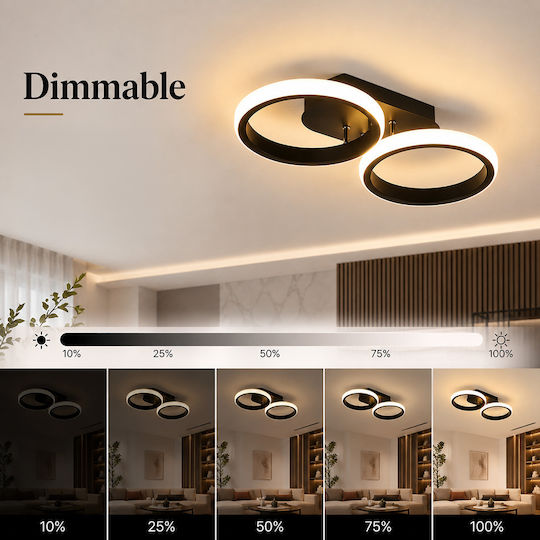 Lightplanet Πλαφονιέρα Οροφής με Ενσωματωμένο LED και Τηλεχειριστήριο