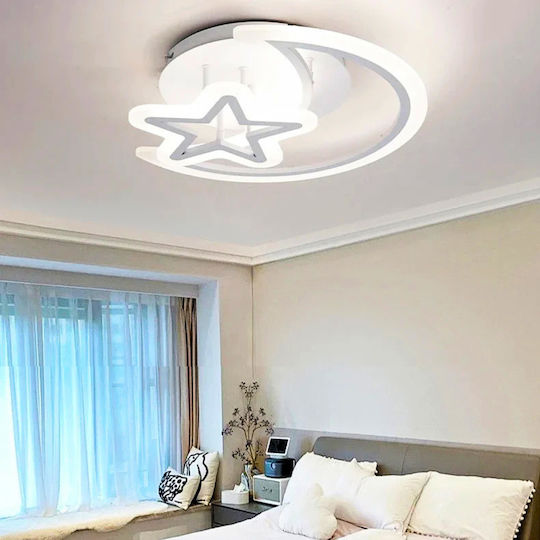 Lightplanet Πλαφονιέρα Οροφής Λευκή με Ενσωματωμένο LED και Τηλεχειριστήριο