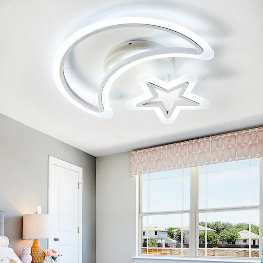 Lightplanet Πλαφονιέρα Οροφής Λευκή με Ενσωματωμένο LED και Τηλεχειριστήριο