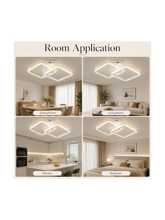Lightplanet Plafonieră de Tavan 50buc Bej cu LED Integrat și Telecomandă