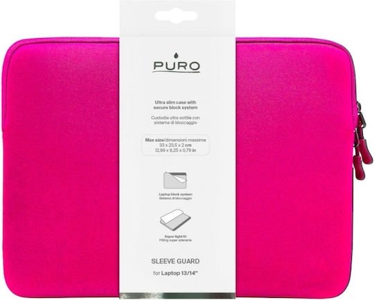 Puro Slim Guard Sleeve Beutel Neopren 13-14 Zoll Rosa