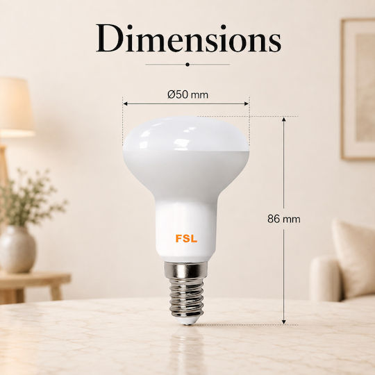 Lightplanet Bec LED 6W Pentru Bază E14 și Formă R50 Alb Cald