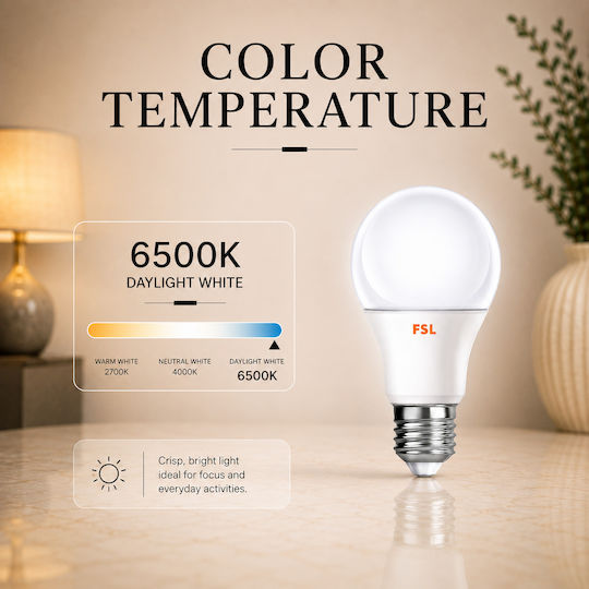 Lightplanet Bec LED 9W Pentru Bază De Bec E27 Și Formă A60 Alb Rece