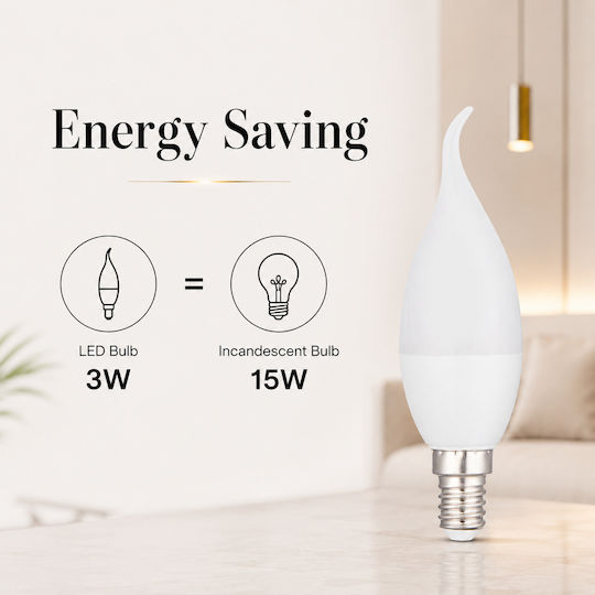 Lightplanet Bec LED 3W Pentru Bază De Bec E14 Alb Cald
