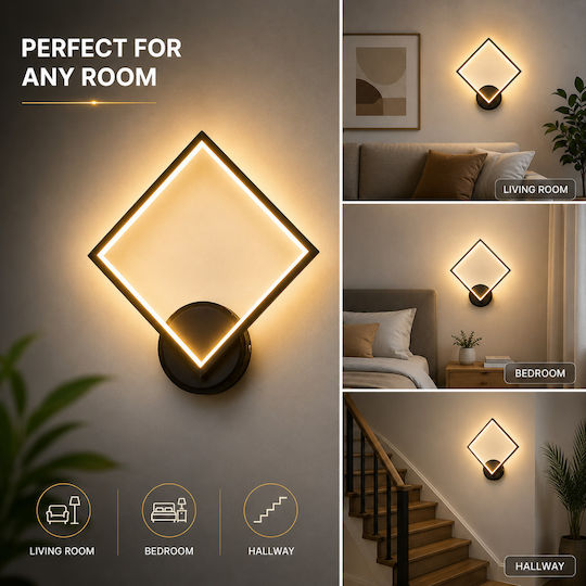 Lightplanet Φωτιστικό Τοίχου με Ενσωματωμένο LED Μαύρο