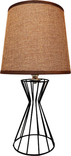 Chios Hellas Metall Tischlampe mit Braun Schirm und Basis