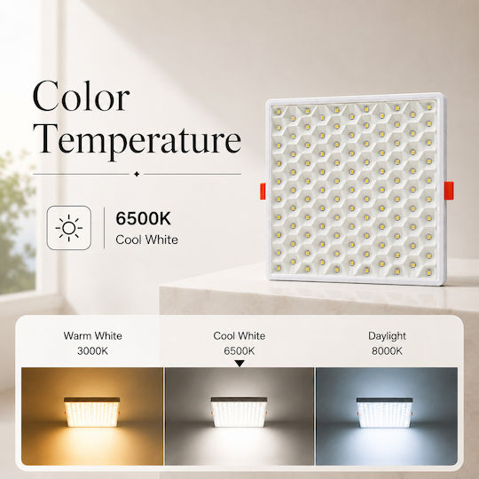 Lightplanet Încastrat Panou LED Putere 32W cu Alb Rece Lumini