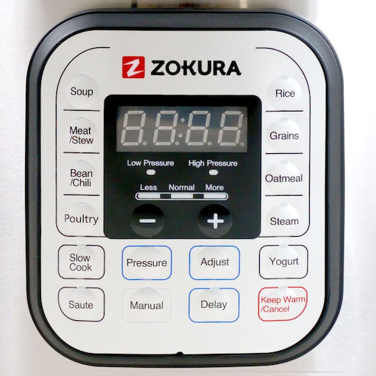 Zokura Z1230 Electric Pressure Cooker 1000w 5.6l 12 Programs Keep Warm Function Black Silver