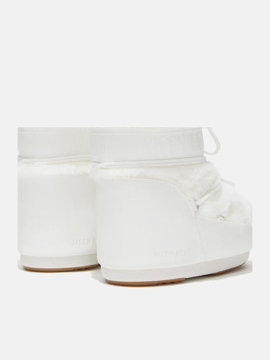 Icon Low Faux Damenstiefel mit Pelz Weiße