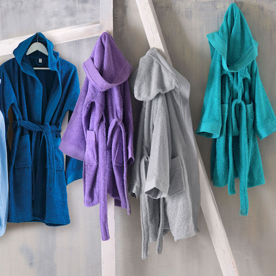 Rythmos Kids Hooded Bathrobe Twist Turquoise