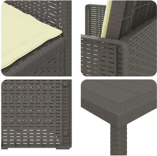 Set Sala De Mese Pentru Exterior Deschis 3 Piese Cu Perne