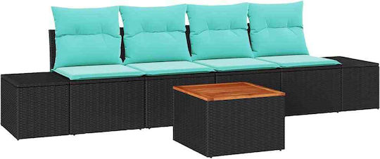 Garden & Outdoor Furniture Sets Living Room Set 5 Pieces Turquoise with Pillows