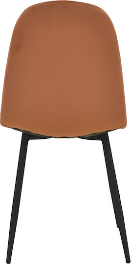 Bella Scaun de Dining Catifea Roz Prăfuit 43.5x52x89cm