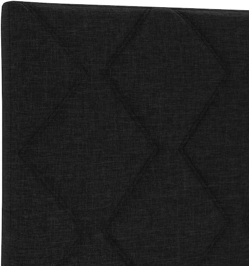 vidaXL Einzelbett Mit Stoff Schwarz Mit Lattenrost & Matratze 90x200cm