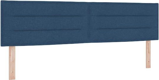 King Size Upholstered Fabric Bed Blue with Slats and Mattress 180x200cm