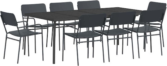 Garten- und Outdoor-Möbelsets Typsatz Speisesaal 9 Stück Anthrazit