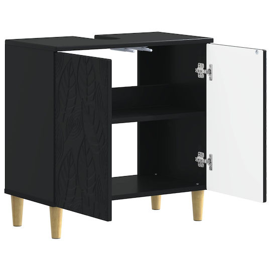vidaXL Badezimmer Waschtisch-Einheiten Ohne Waschbecken M59.5xB31.5xH59cm Schwarz
