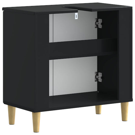 vidaXL Badezimmer Waschtisch-Einheiten Ohne Waschbecken M59.5xB31.5xH59cm Schwarz