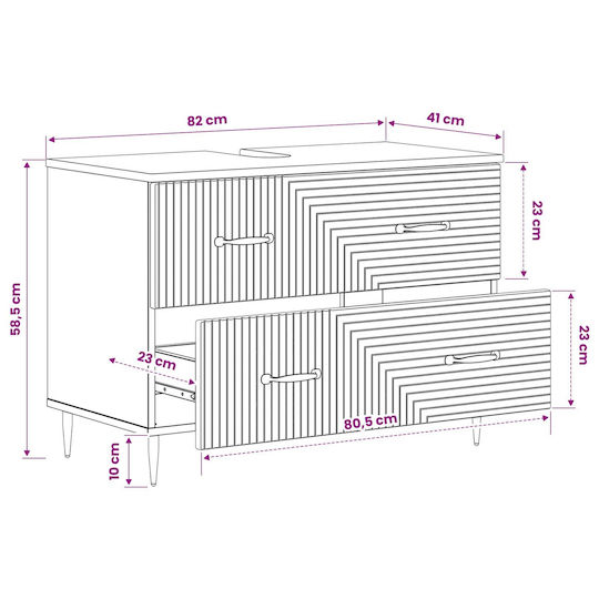 vidaXL Πάγκος χωρίς Νιπτήρα Μ82xΒ41xΥ58.5cm Δρυς