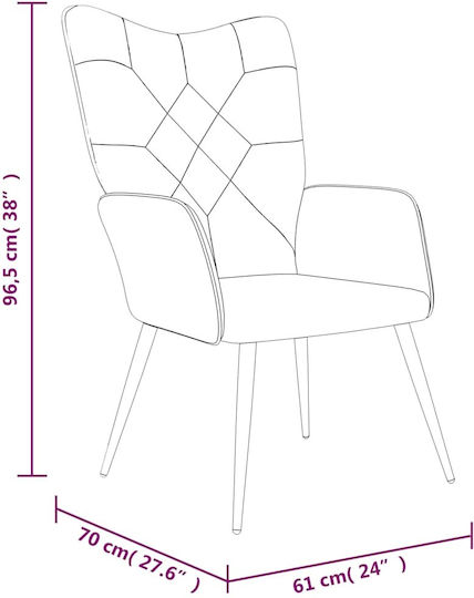 Ohrensessel Mehrfarbig 61x70x96.5cm